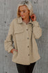 Lattice Texture Retro Flap Pocket Button Shacket